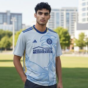 Men's Adidas Atlanta FC MLS Blue Soccer Futbol Jersey Sz M